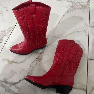 Red cowboy boots